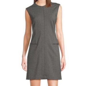 Gray Zip Front Mini Sleeveless Dress